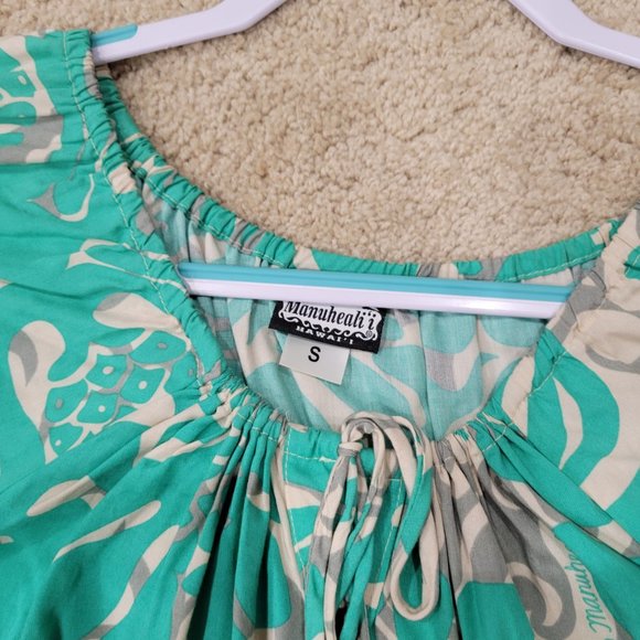 Manuhealii Teal/Beige Top Size Sm - Used - Picture 3 of 3